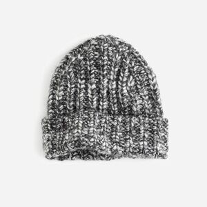 NWT Madewell Marled Chunky Beanie Wool Blend Hat, Gray & White
